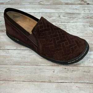 JBU Jambu Womens 7 Brown Cherry Hill Slip On Loafer Suede Quilt Memory Foam Flat